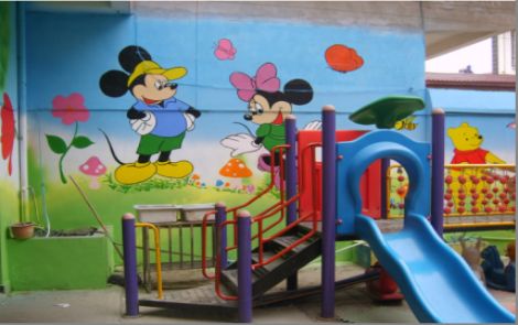 张家港幼儿园室外彩绘